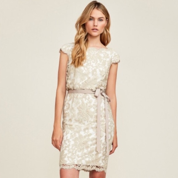 Tadashi Shoji Dresses & Skirts - Tadashi Shoji Lace Embroidered Floral Greta Wedding Cocktail Sheath Wrap Dress